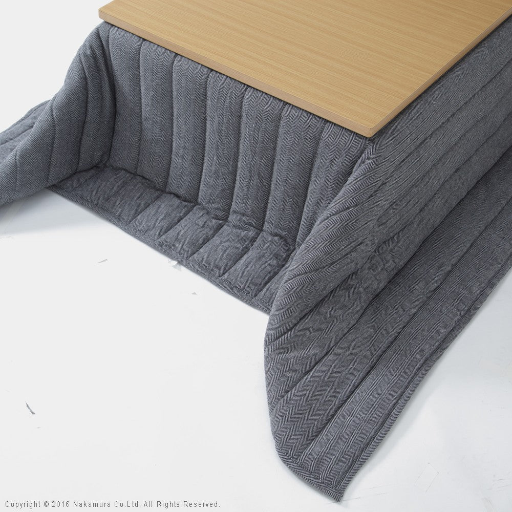 こたつ テーブル 折れ脚 スクエアこたつ 90x60cm ヘリンボーン織り掛布団 2点セット テレワーク リモートワーク 在宅ワーク
