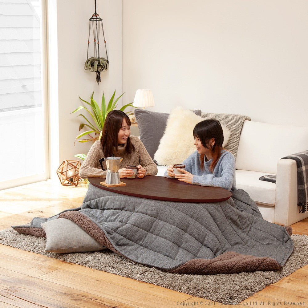 こたつ 折りたたみ 北欧 フラットヒーター デザイン折れ脚こたつ ヘリンボーン織り掛布団 2点セット テレワーク リモートワーク 在宅ワーク