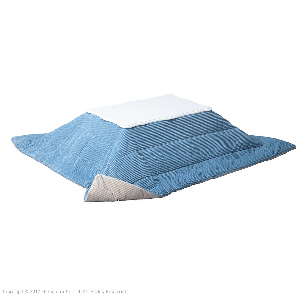 ねこ脚こたつテーブル 90x60cm リバーシブルコーデュロイ保温綿入こたつ布団 2点セット 長方形 継ぎ脚 テーブル 姫系 カントリー かわいい