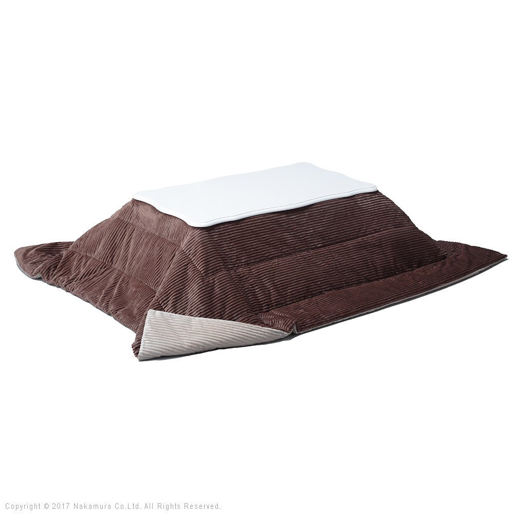 ねこ脚こたつテーブル 105x60cm リバーシブルコーデュロイ保温綿入こたつ布団 2点セット 長方形 継ぎ脚 テーブル 姫系 カントリー かわいい