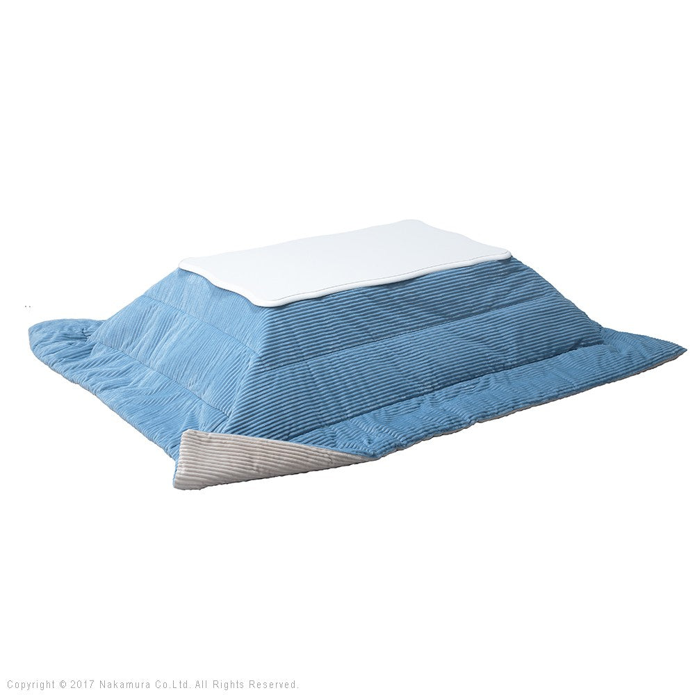 ねこ脚こたつテーブル 105x60cm リバーシブルコーデュロイ保温綿入こたつ布団 2点セット 長方形 継ぎ脚 テーブル 姫系 カントリー かわいい