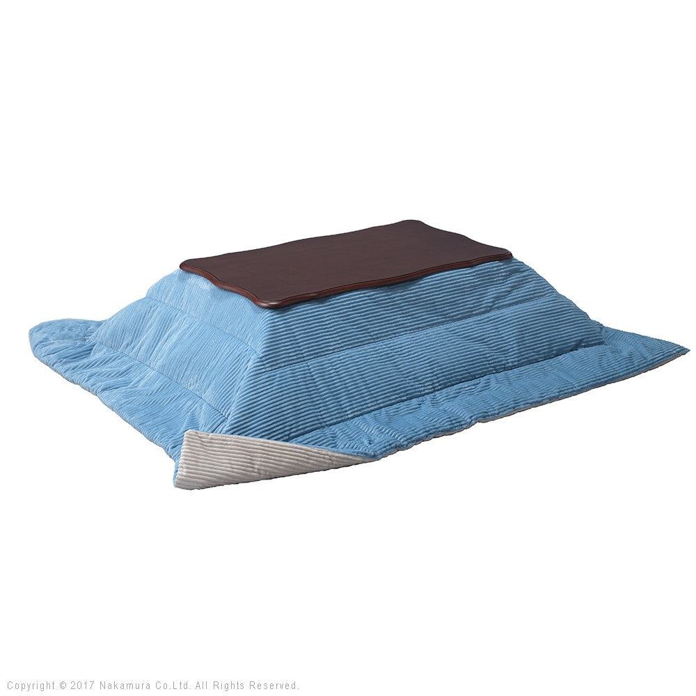 ねこ脚こたつテーブル 105x60cm リバーシブルコーデュロイ保温綿入こたつ布団 2点セット 長方形 継ぎ脚 テーブル 姫系 カントリー かわいい