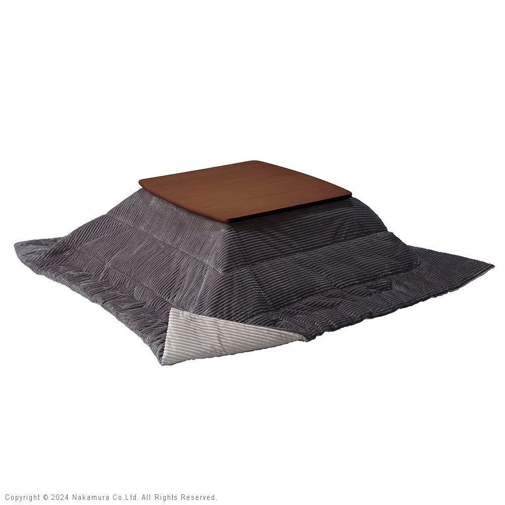北欧デザインこたつテーブル 75x75cm リバーシブルコーデュロイ保温綿入こたつ布団 2点セット 正方形 おしゃれ コタツ かわいい ローテーブル