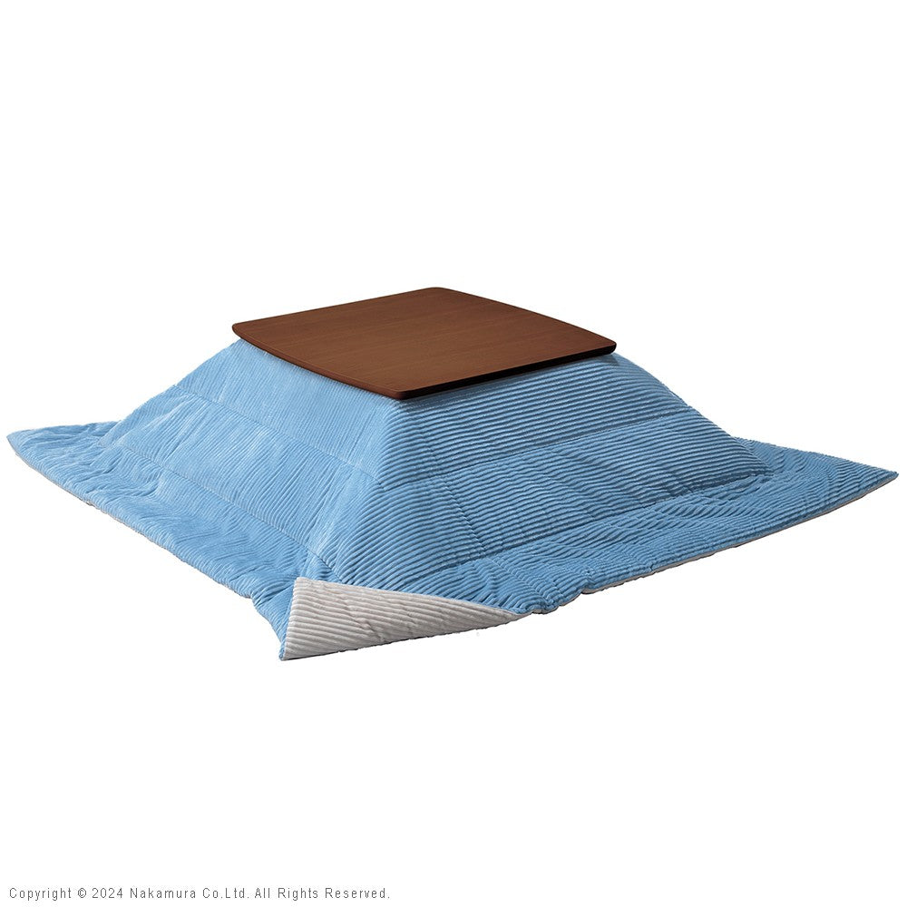 北欧デザインこたつテーブル 75x75cm リバーシブルコーデュロイ保温綿入こたつ布団 2点セット 正方形 おしゃれ コタツ かわいい ローテーブル