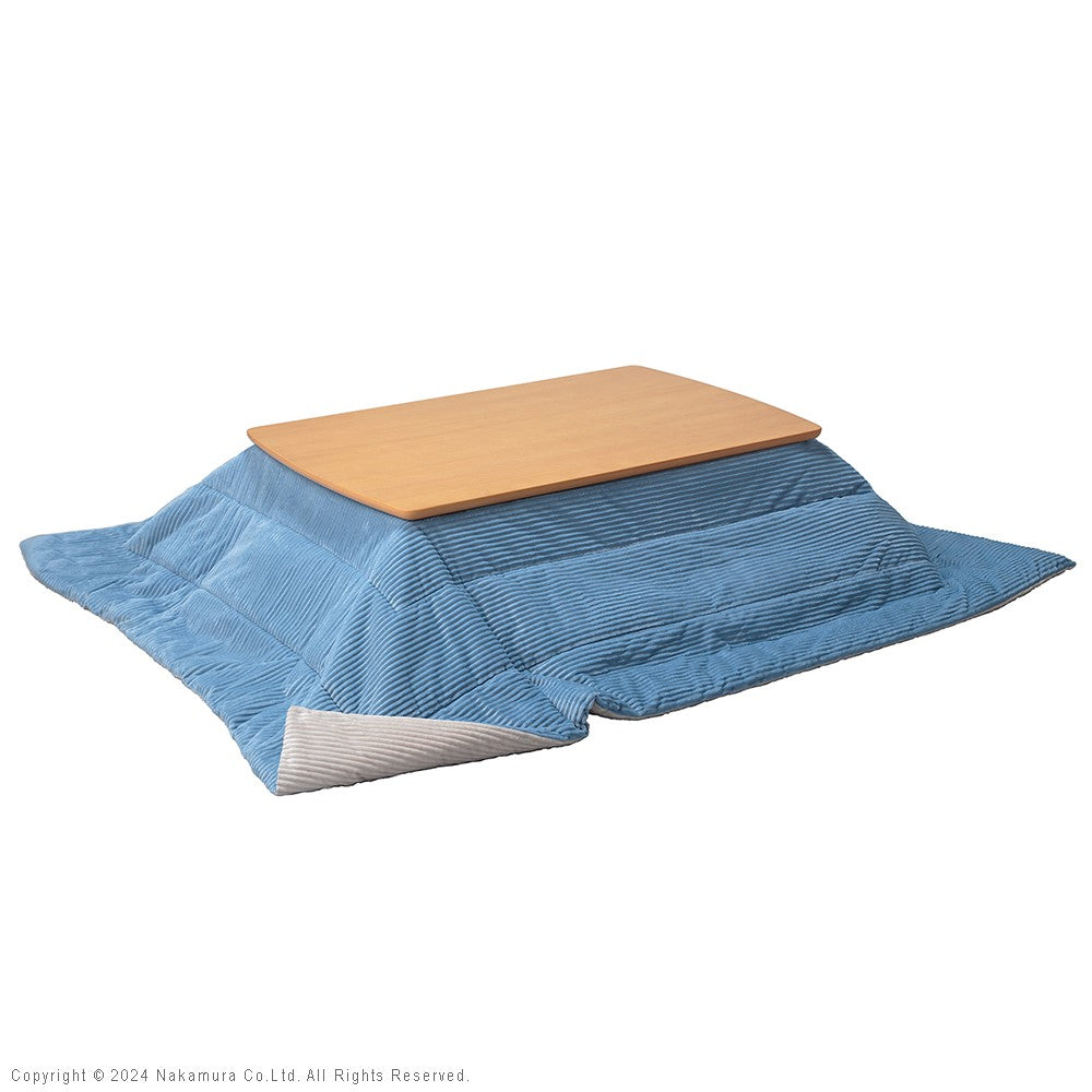 北欧デザインこたつテーブル 120x75cm リバーシブルコーデュロイ保温綿入こたつ布団 2点セット 長方形 おしゃれ コタツ かわいい ローテーブル