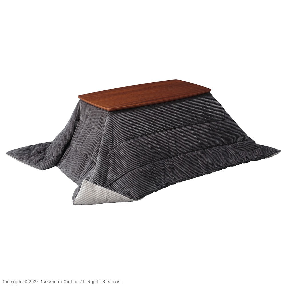 ソファで使えるフラットヒーターこたつ105x55cm リバーシブルコーデュロイこたつ布団 2点セット コタツ 北欧 おしゃれ 継ぎ脚 高さ調節 天然木