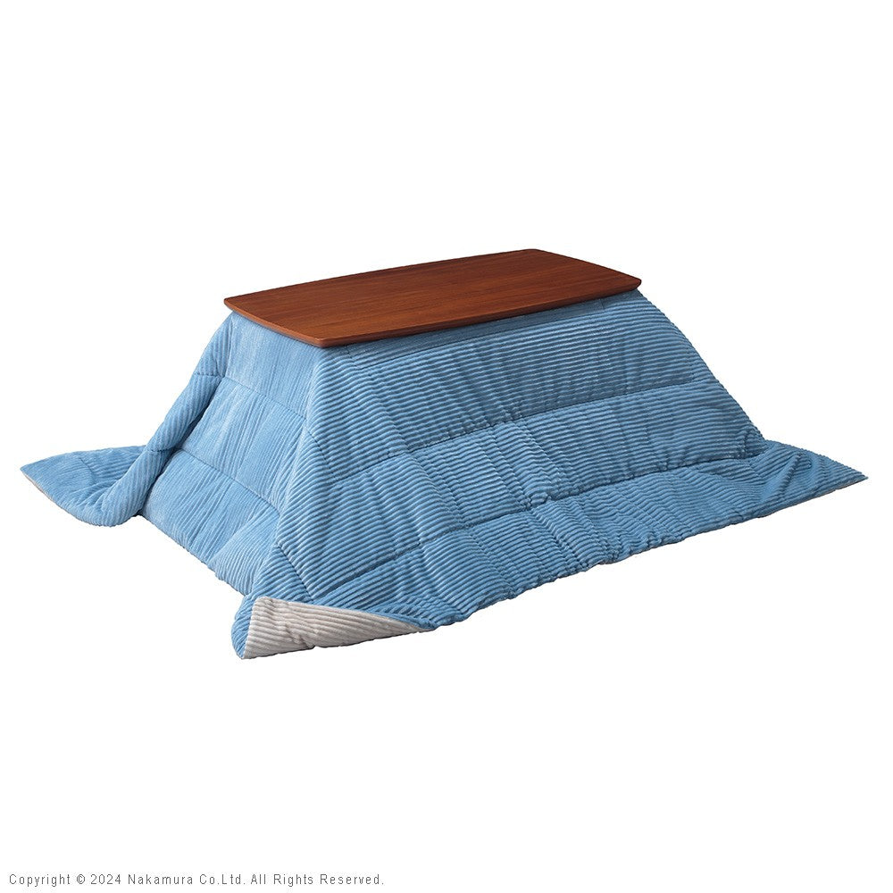 ソファで使えるフラットヒーターこたつ105x55cm リバーシブルコーデュロイこたつ布団 2点セット コタツ 北欧 おしゃれ 継ぎ脚 高さ調節 天然木