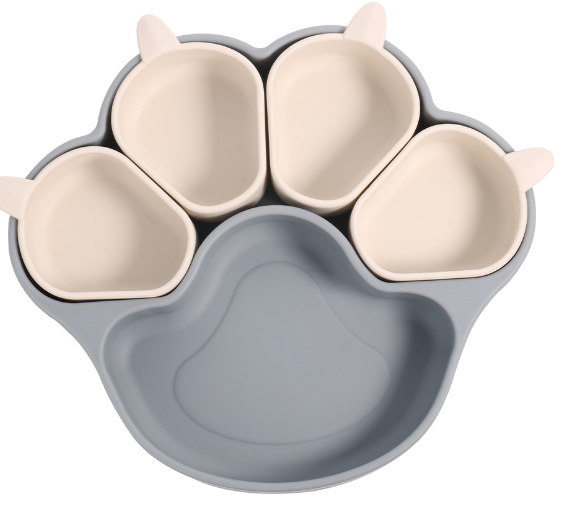 【10月下旬より順次出荷】キッズキャットプレート ひっくり返らない ベビー食器 離乳食 食器 出産祝い 吸盤付き シリコン シリコンプレート ベビー 赤ちゃん キッズ 皿 仕切り ワンプレート くすみカラー 食洗機OK 電子レンジOK 育児 離乳食プレート 子供用 子供 ネコ 吸盤ボウル 肉球 ニャンニャン ギフト プレゼント