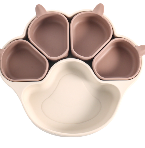 【10月下旬より順次出荷】キッズキャットプレート ひっくり返らない ベビー食器 離乳食 食器 出産祝い 吸盤付き シリコン シリコンプレート ベビー 赤ちゃん キッズ 皿 仕切り ワンプレート くすみカラー 食洗機OK 電子レンジOK 育児 離乳食プレート 子供用 子供 ネコ 吸盤ボウル 肉球 ニャンニャン ギフト プレゼント