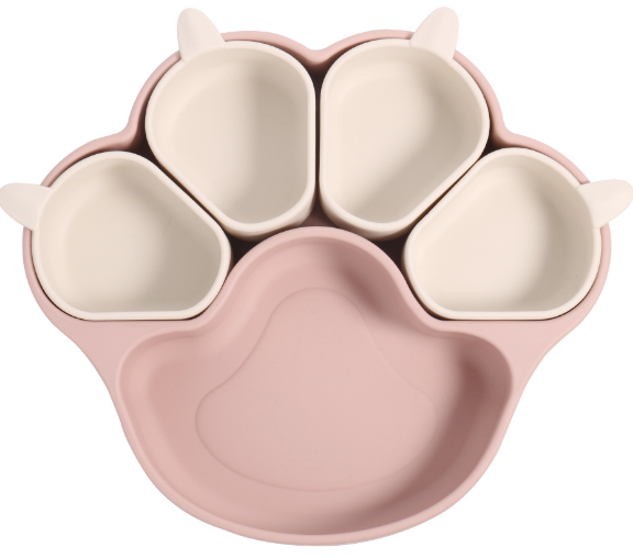 【10月下旬より順次出荷】キッズキャットプレート ひっくり返らない ベビー食器 離乳食 食器 出産祝い 吸盤付き シリコン シリコンプレート ベビー 赤ちゃん キッズ 皿 仕切り ワンプレート くすみカラー 食洗機OK 電子レンジOK 育児 離乳食プレート 子供用 子供 ネコ 吸盤ボウル 肉球 ニャンニャン ギフト プレゼント