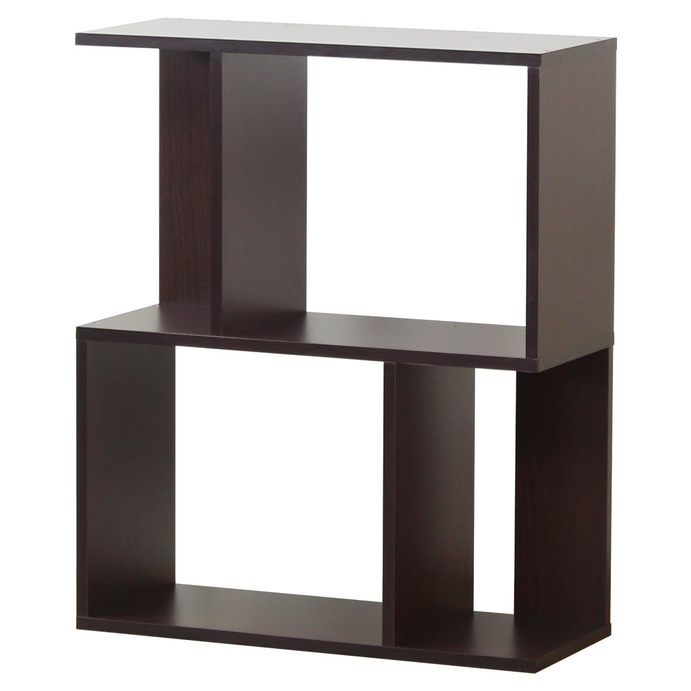 ラック 2段 木製 スリム シェルフ 本棚 幅60cm S字ラック 棚 オープンラック 雑誌 収納