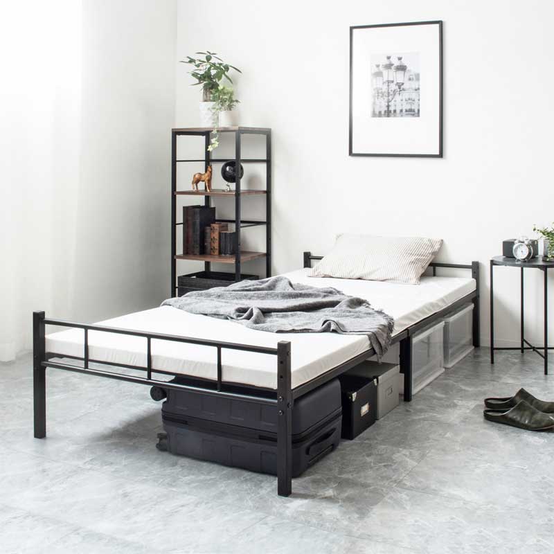 ベッドフレーム シングル パイプベッド 脚付きベッド シンプル