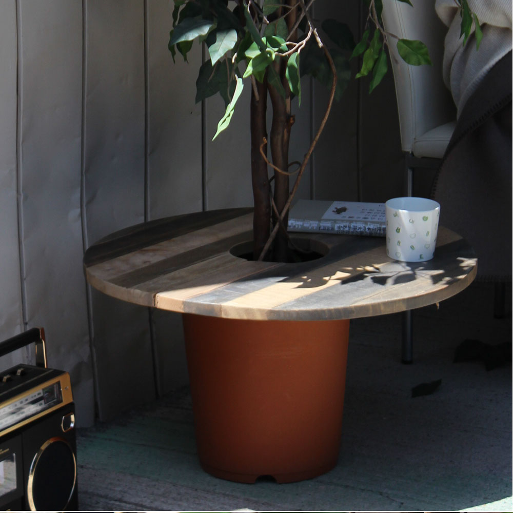 プランツテーブル 観葉植物 直径600mm×高さ20mm×センターホール150mm