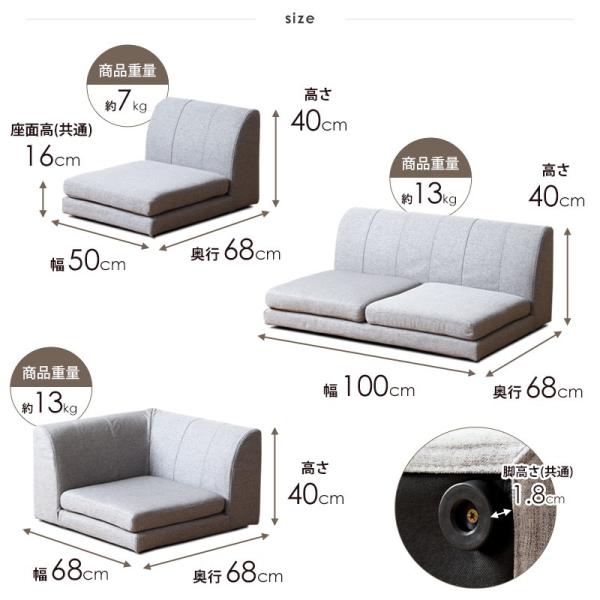 コーナーソファ ロータイプ ローソファ 2人掛け 3人掛け