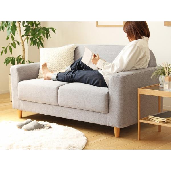 ソファ 2.5人掛け 2P カウチソファー ローソファ 木製 オットマン