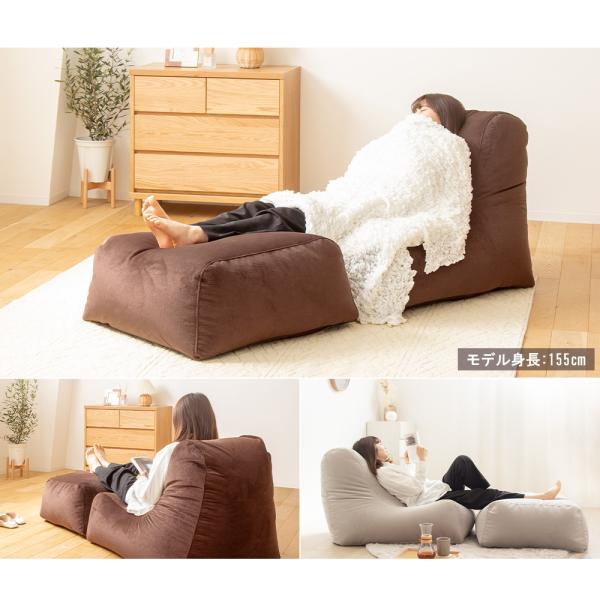 ビーズクッション 大きめ オットマン 50×65 日本製 ジャンボ クッション 1人 一人用