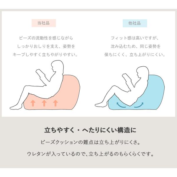 ビーズクッション 大きめ オットマン 50×65 日本製 ジャンボ クッション 1人 一人用