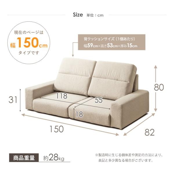 ハイバックローソファ コンパクトソファ 2人掛け