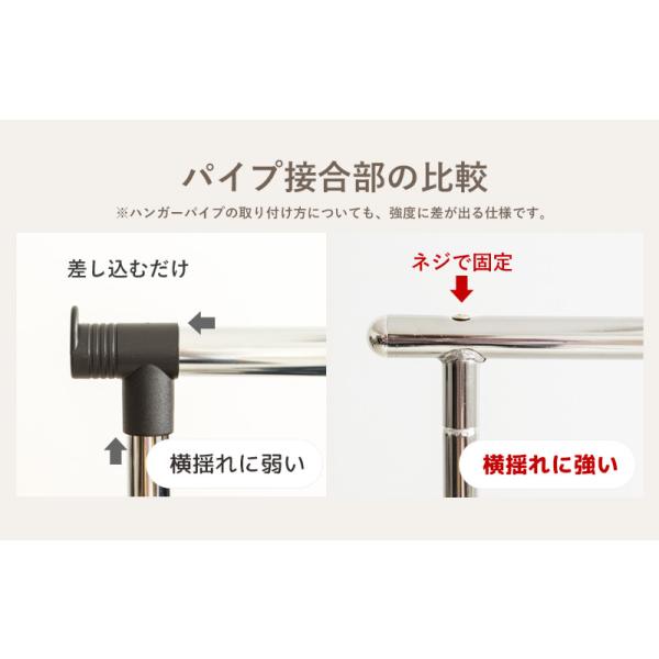 ハンガーラック ダブル 2段 幅78 幅131 縦横伸縮 キャスター付き 衣類ハンガー コートハンガー