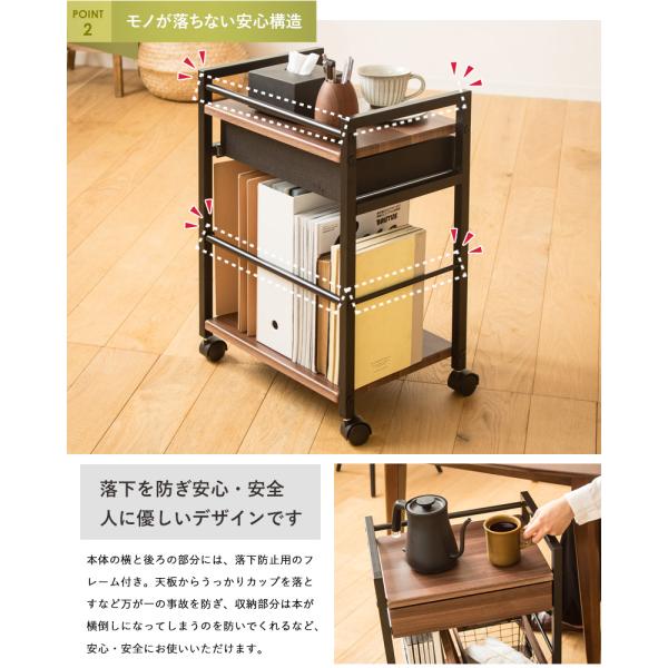 デスク下ワゴン オフィス収納 コンパクト スリム キャスター 引出し
