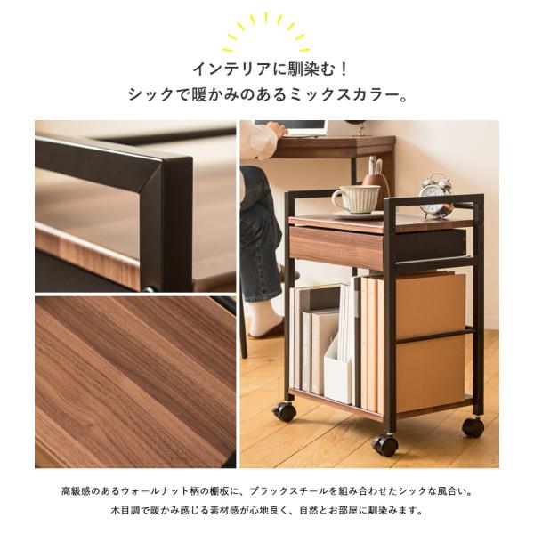 デスク下ワゴン オフィス収納 コンパクト スリム キャスター 引出し