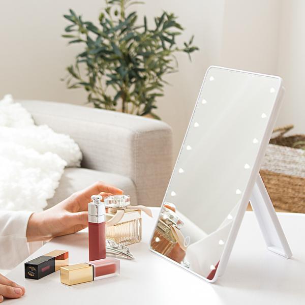 LEDライト 女優ミラー 16灯 三面鏡 ライト付き 卓上ミラー タッチパネル スタンド ミラー 鏡
