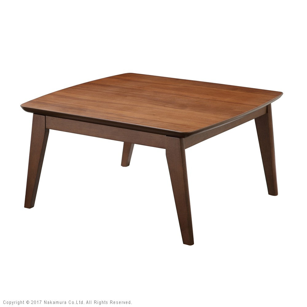 北欧デザインこたつテーブル 75x75cm 正方形 コタツ あったか おしゃれ モダン シンプル ローテーブル 一人暮らし 木製 ブラウン ナチュラル