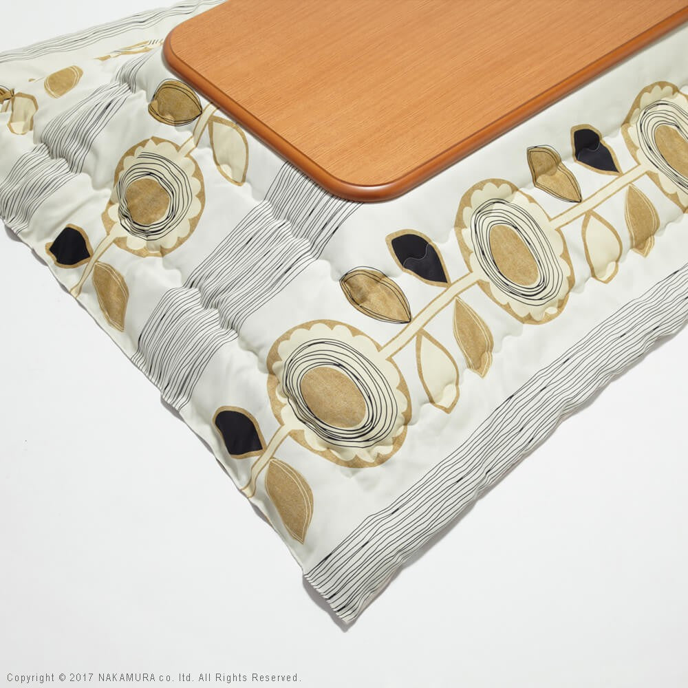 こたつ 正方形 楢ラウンド折れ脚こたつ 80x80cm 日本製厚手カーテン生地の北欧柄こたつ布団セット 折脚 継ぎ脚 テーブル 天然木 日本製 リモート 在宅