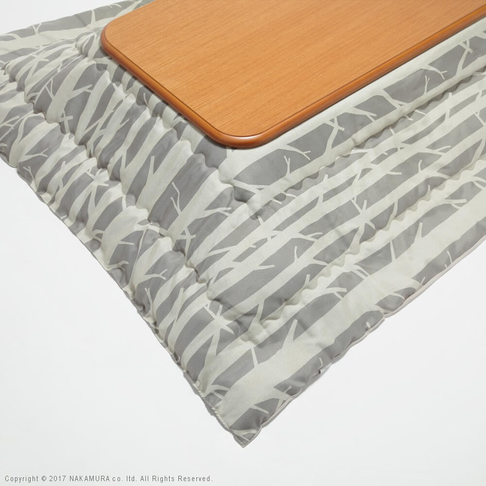 こたつ 長方形 楢ラウンド折れ脚こたつ 105x75cm 日本製厚手カーテン生地の北欧柄こたつ布団セット テーブル 天然木 日本製 リモート 在宅