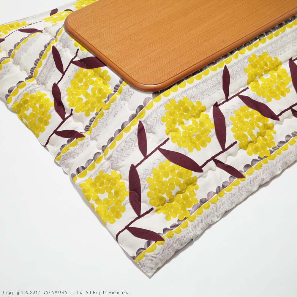 こたつ 長方形 楢ラウンド折れ脚こたつ 105x75cm 日本製厚手カーテン生地の北欧柄こたつ布団セット テーブル 天然木 日本製 リモート 在宅