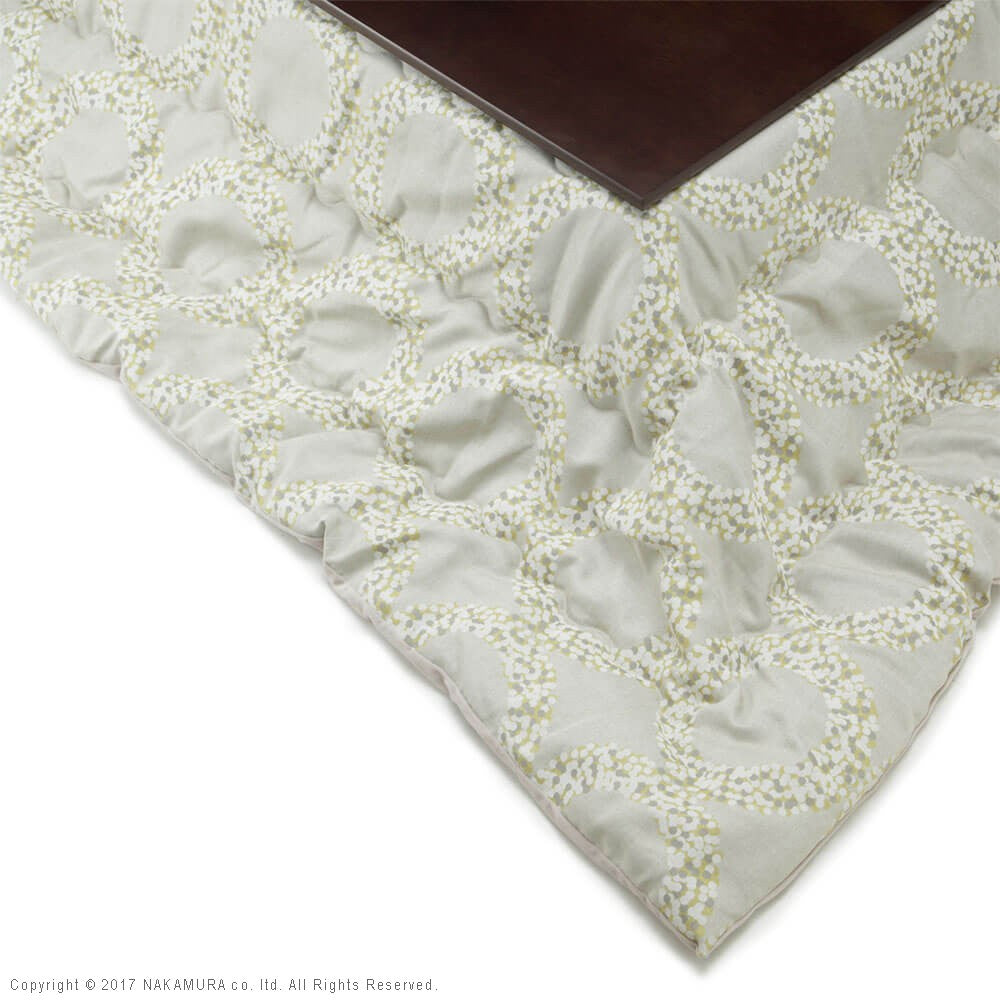 こたつ 正方形 楢天然木国産折れ脚こたつ 60x60cm 日本製厚手カーテン生地の北欧柄こたつ布団セット テーブル 天然木 日本製 リモート 在宅