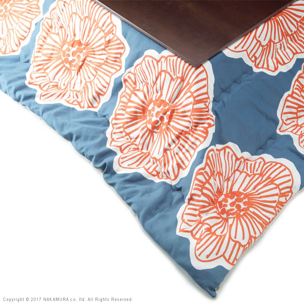 こたつ 正方形 楢天然木国産折れ脚こたつ 80x80cm 日本製厚手カーテン生地の北欧柄こたつ布団セット テーブル 天然木 日本製 リモート 在宅