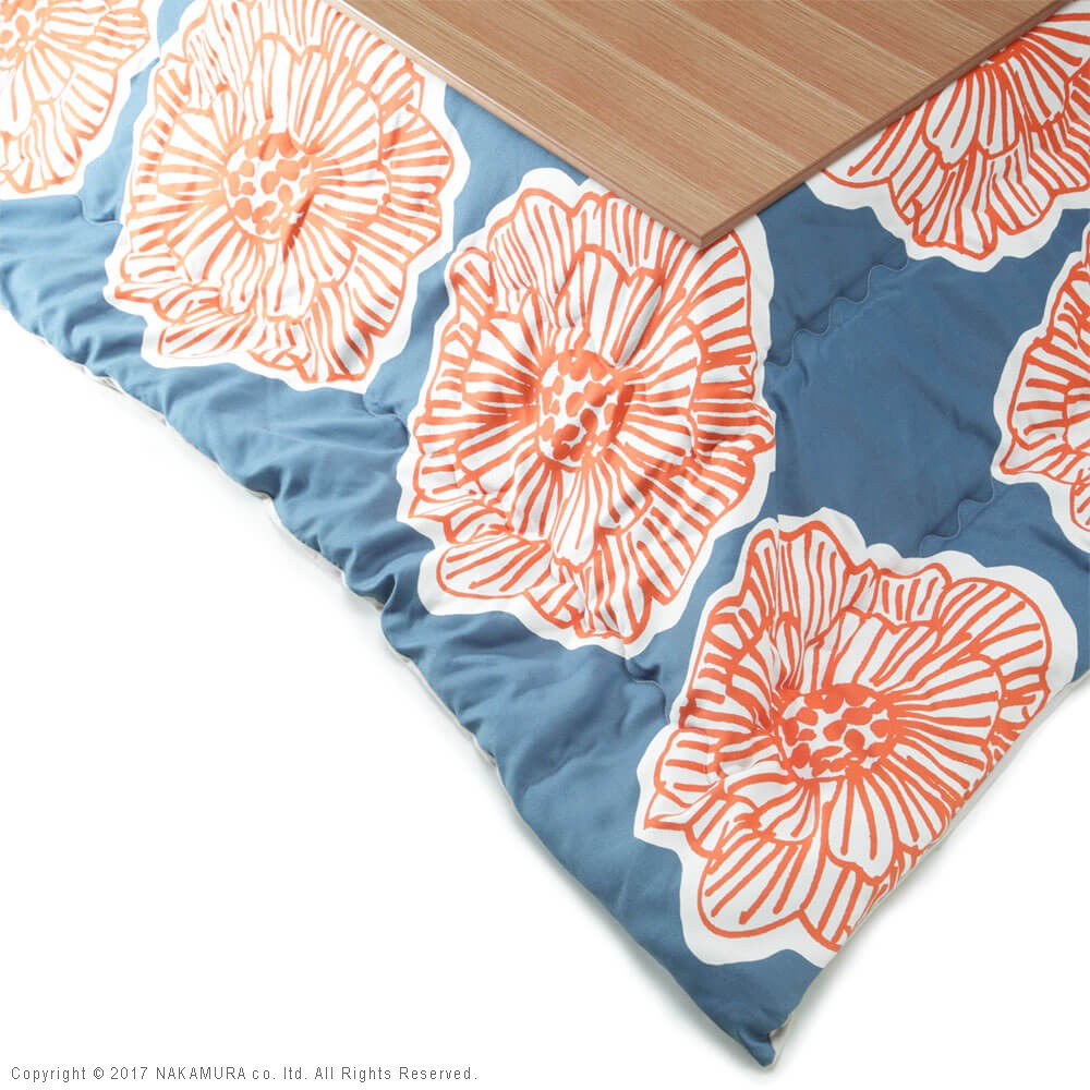 こたつ 長方形 楢天然木国産折れ脚こたつ 120x75cm 日本製厚手カーテン生地の北欧柄こたつ布団セット テーブル 天然木 日本製 リモート 在宅