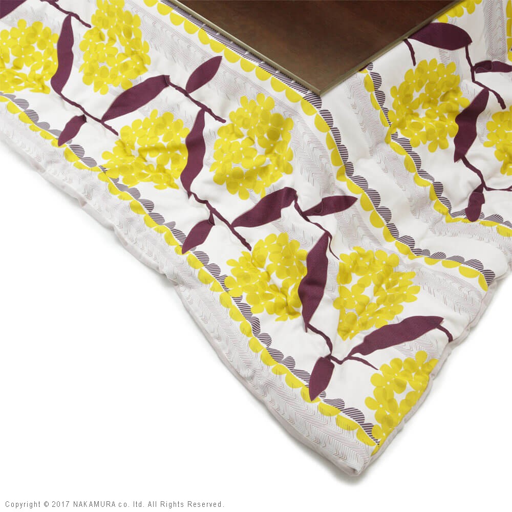 こたつ 正方形 高さ4段階調節折れ脚こたつ 80x80cm 日本製厚手カーテン生地の北欧柄こたつ布団セット テーブル 天然木 日本製 リモート 在宅