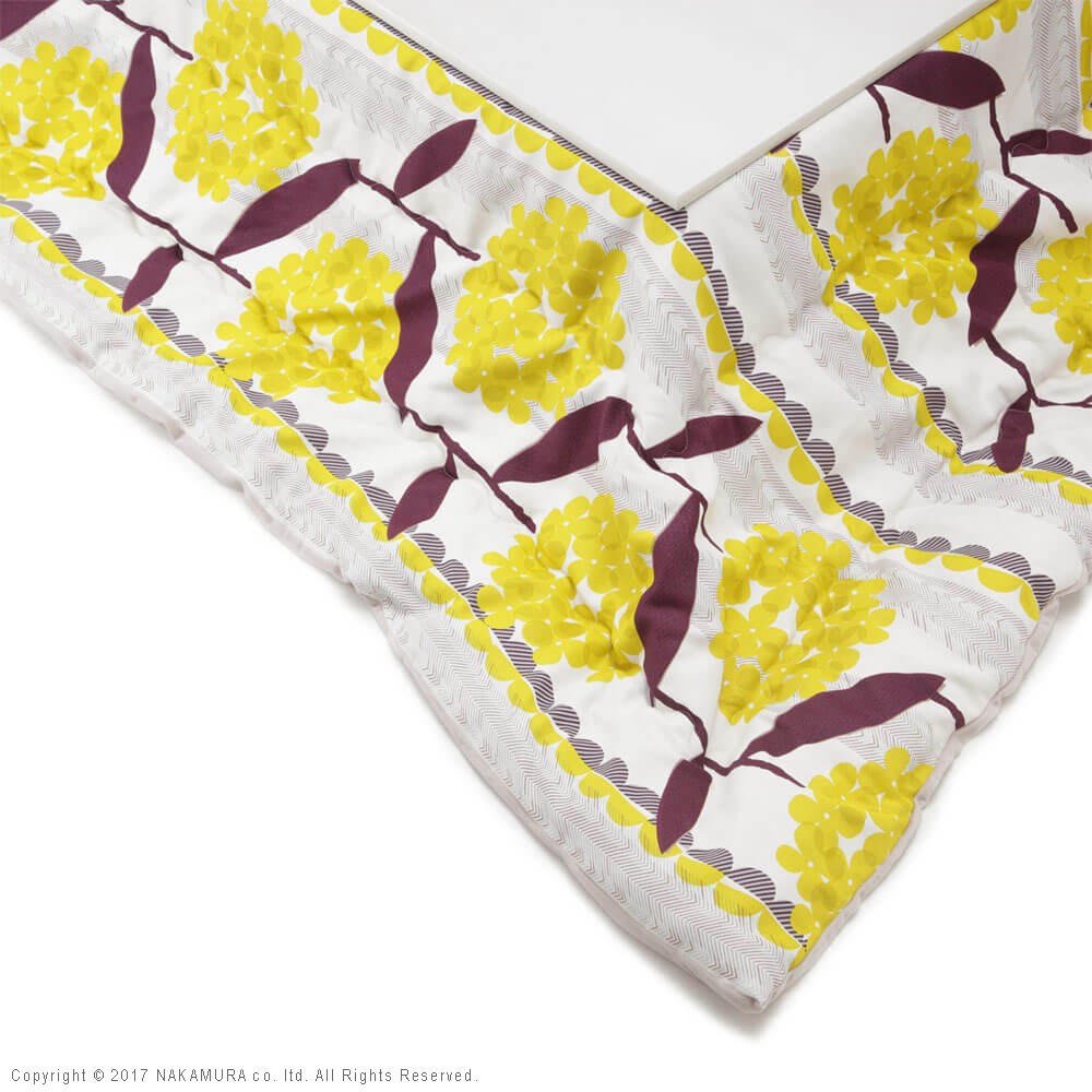 こたつ 長方形 高さ4段階調節折れ脚こたつ 108x75cm 日本製厚手カーテン生地の北欧柄こたつ布団セット テーブル 天然木 日本製 リモート 在宅