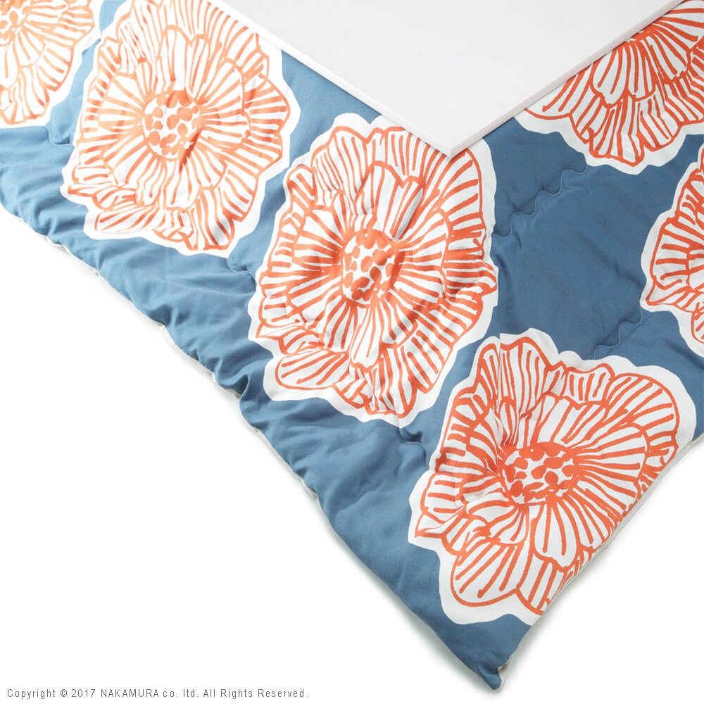 こたつ 長方形 高さ4段階調節折れ脚こたつ 120x80cm 日本製厚手カーテン生地の北欧柄こたつ布団セット テーブル 天然木 日本製 リモート 在宅