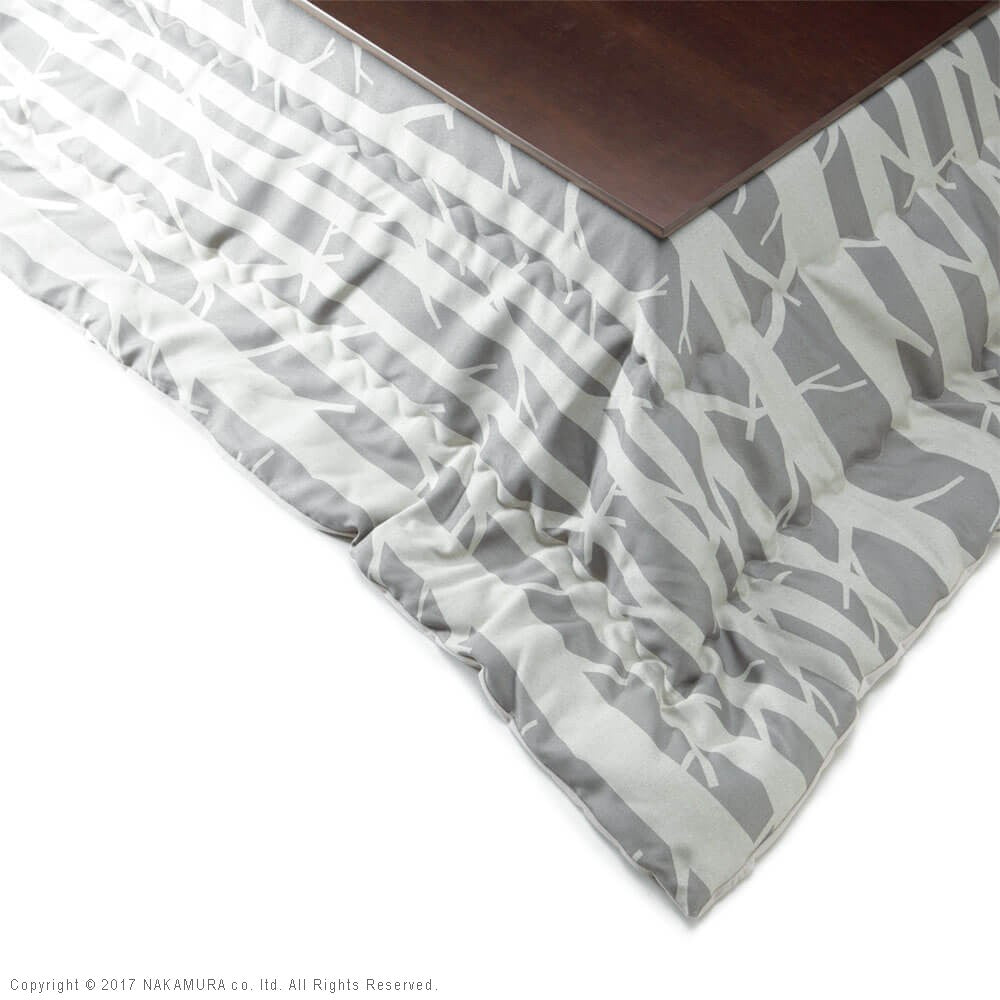 こたつ 長方形 高さ4段階調節折れ脚こたつ 120x80cm 日本製厚手カーテン生地の北欧柄こたつ布団セット テーブル 天然木 日本製 リモート 在宅