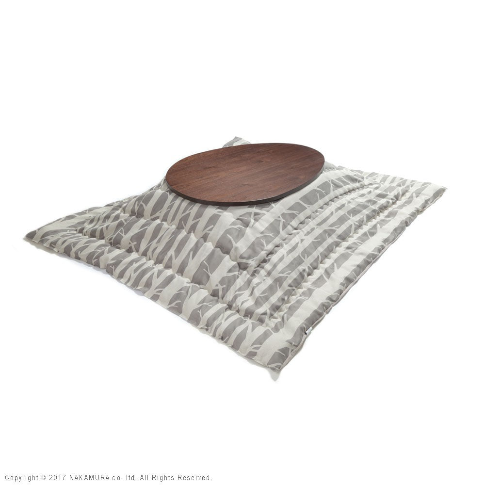 こたつ フラットヒーター折れ脚こたつ 120x90cm 日本製厚手カーテン生地の北欧柄こたつ布団セット テーブル 天然木 日本製 リモート 在宅