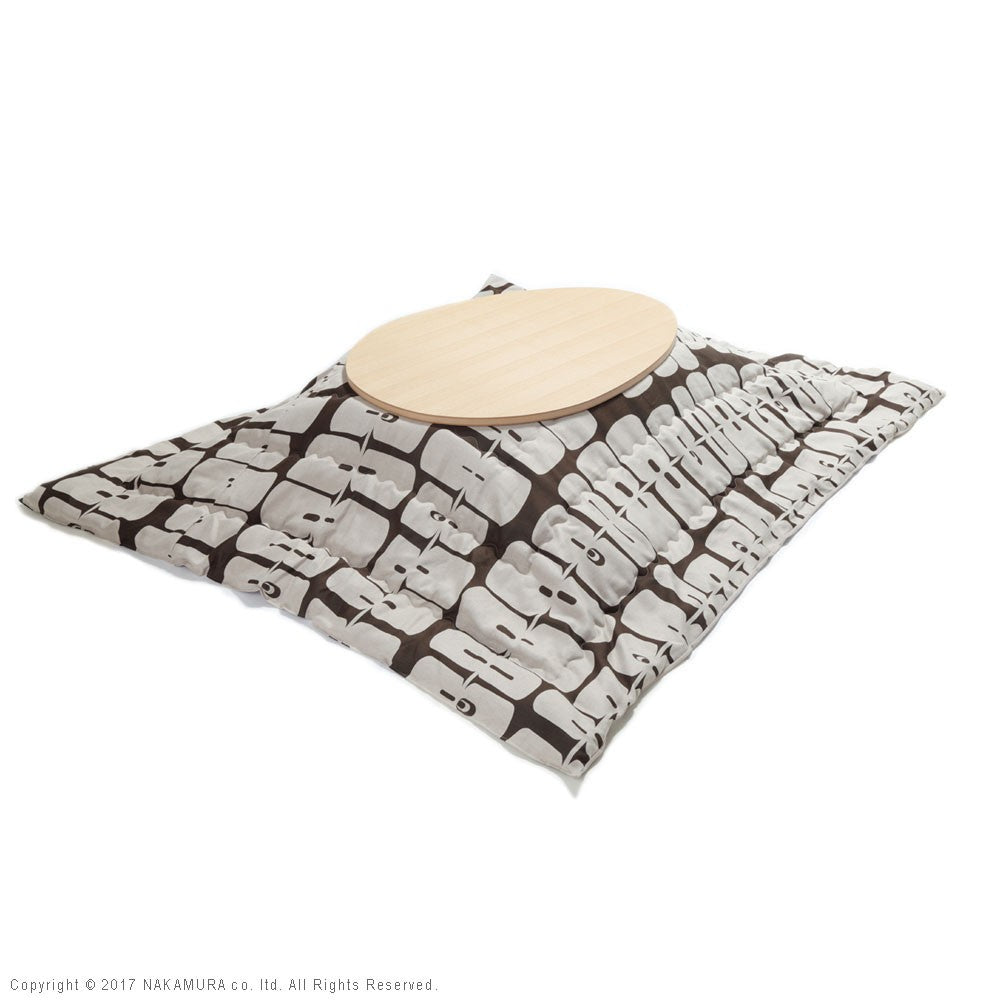 こたつ フラットヒーター折れ脚こたつ 120x90cm 日本製厚手カーテン生地の北欧柄こたつ布団セット テーブル 天然木 日本製 リモート 在宅