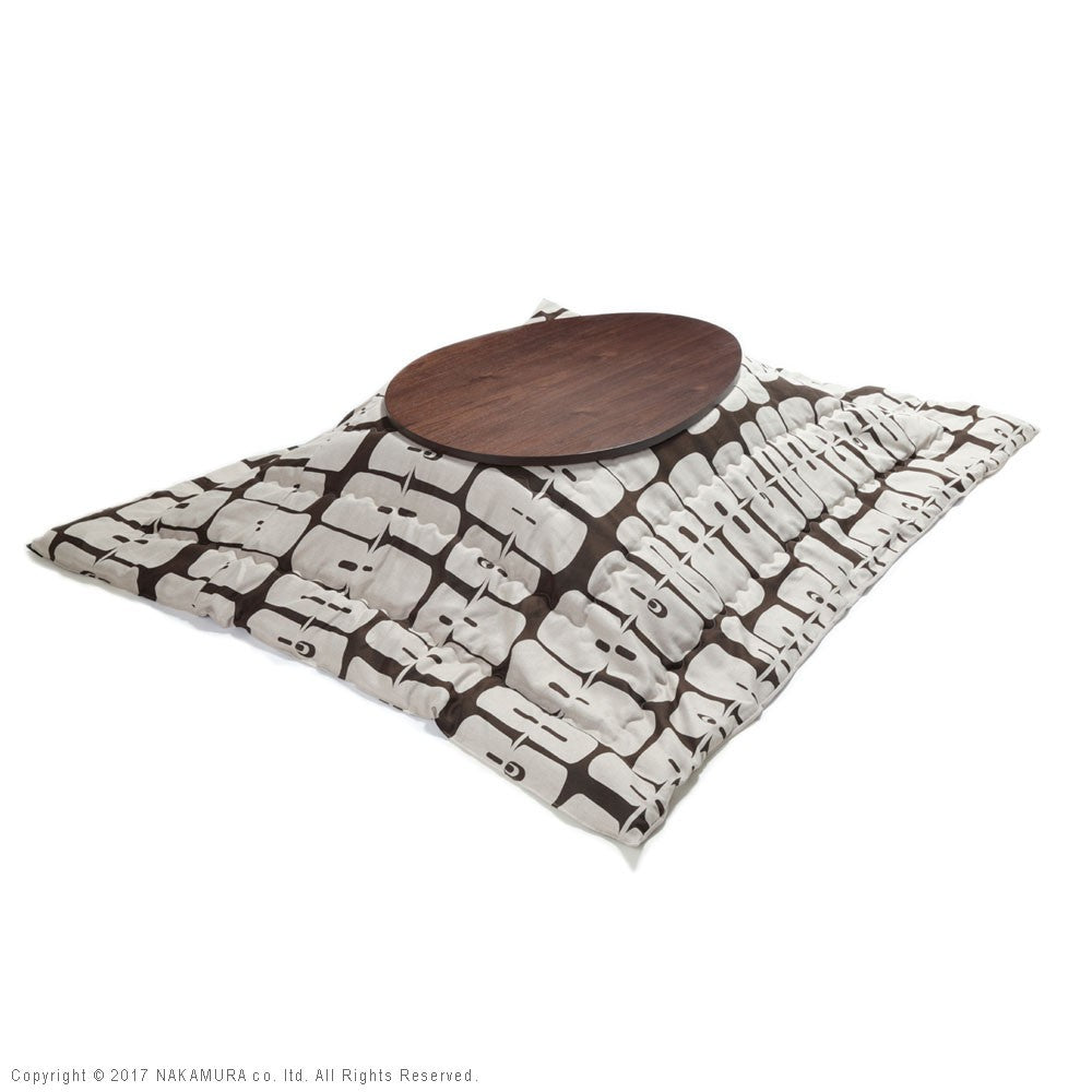 こたつ フラットヒーター折れ脚こたつ 120x90cm 日本製厚手カーテン生地の北欧柄こたつ布団セット テーブル 天然木 日本製 リモート 在宅