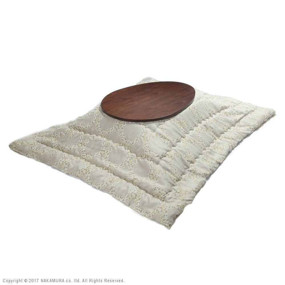 こたつ フラットヒーター折れ脚こたつ 120x90cm 日本製厚手カーテン生地の北欧柄こたつ布団セット テーブル 天然木 日本製 リモート 在宅