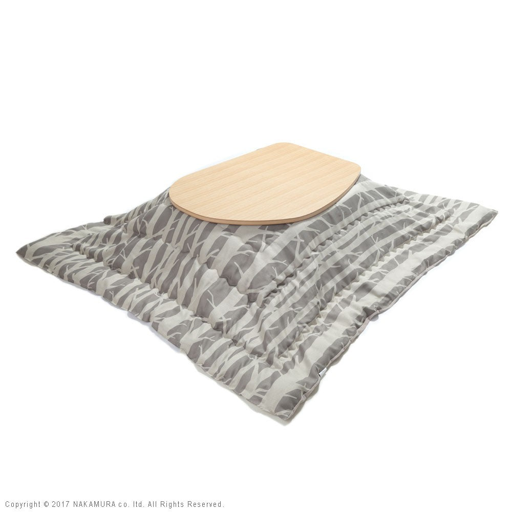 こたつ フラットヒーター折れ脚こたつ 120x90cm 日本製厚手カーテン生地の北欧柄こたつ布団セット テーブル 天然木 日本製 リモート 在宅