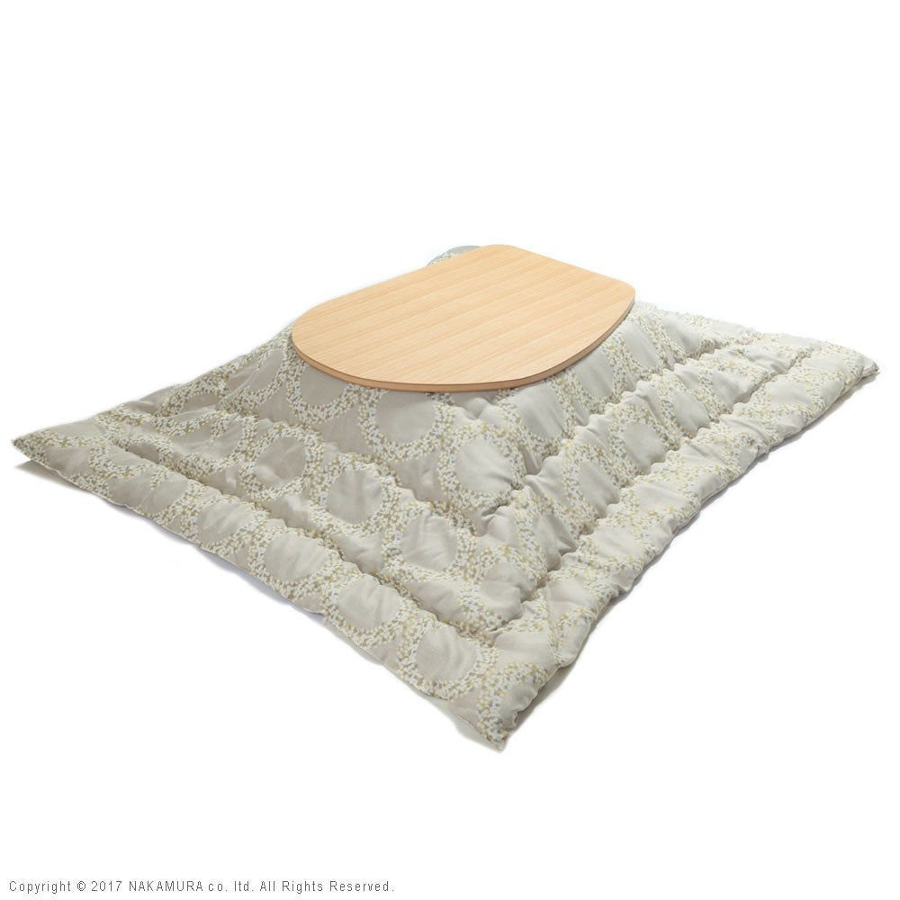 こたつ フラットヒーター折れ脚こたつ 120x90cm 日本製厚手カーテン生地の北欧柄こたつ布団セット テーブル 天然木 日本製 リモート 在宅