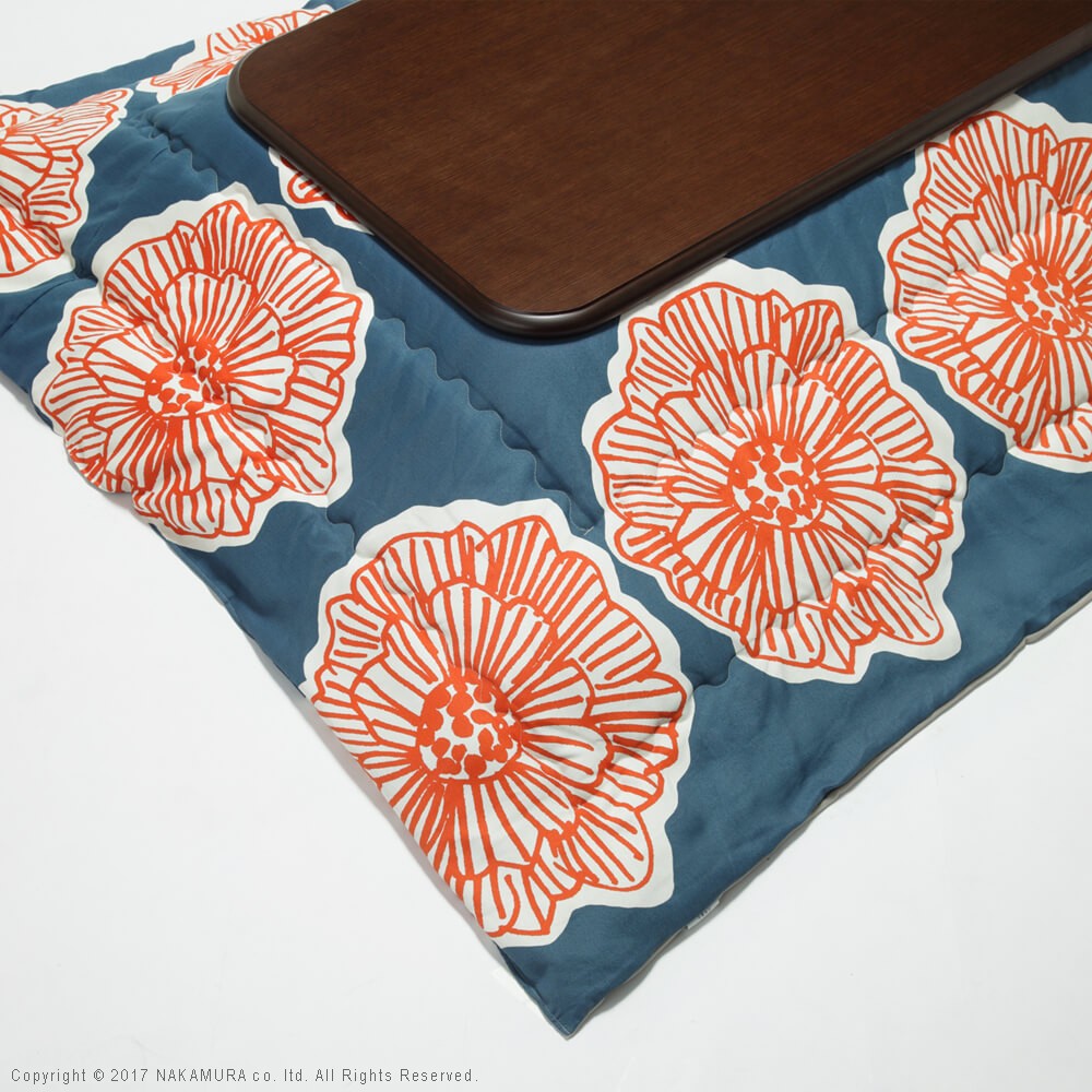 こたつ 長方形 大判 楢ラウンド折れ脚こたつ 180x80cm 日本製厚手カーテン生地の北欧柄こたつ布団セット テーブル 天然木 日本製 リモート 在宅