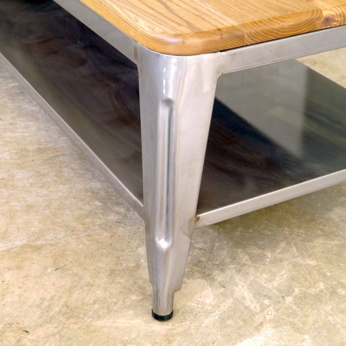 テレビボード ナチュラル スチール脚 完成品 幅1250×奥行500×高さ380mm