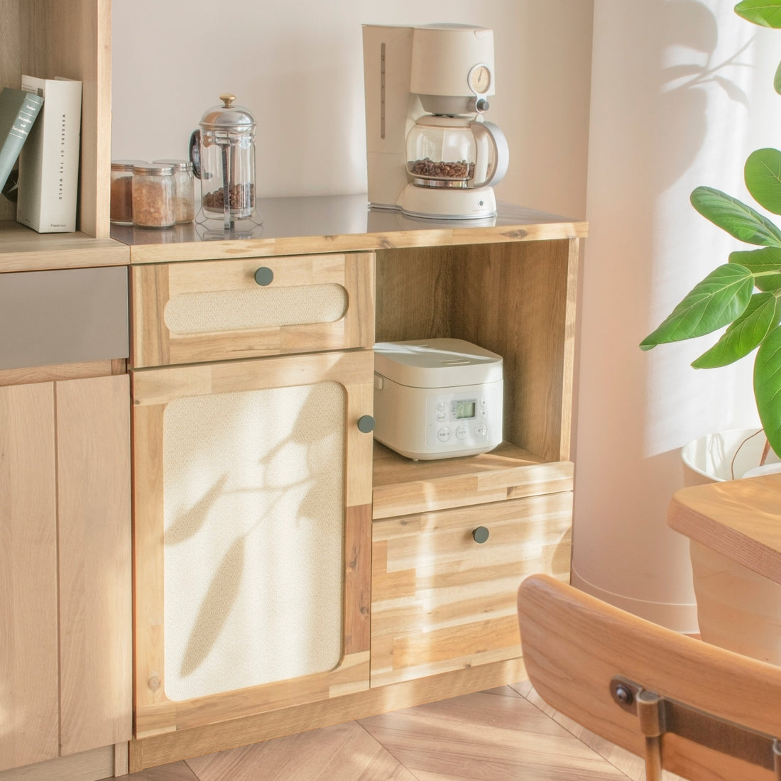 キッチンカウンター 日本製 完成品 ナチュラル 幅800mm×奥行450mm×高さ850mm