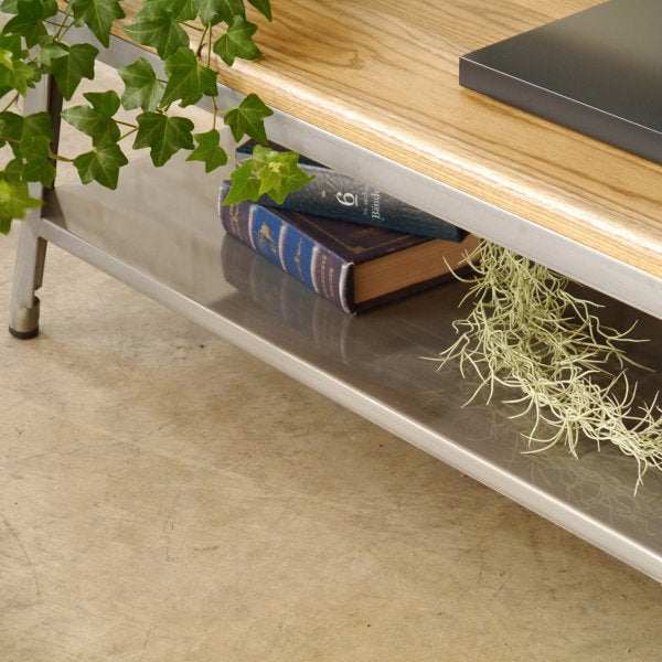 テレビボード ナチュラル スチール脚 完成品 幅1250×奥行500×高さ380mm