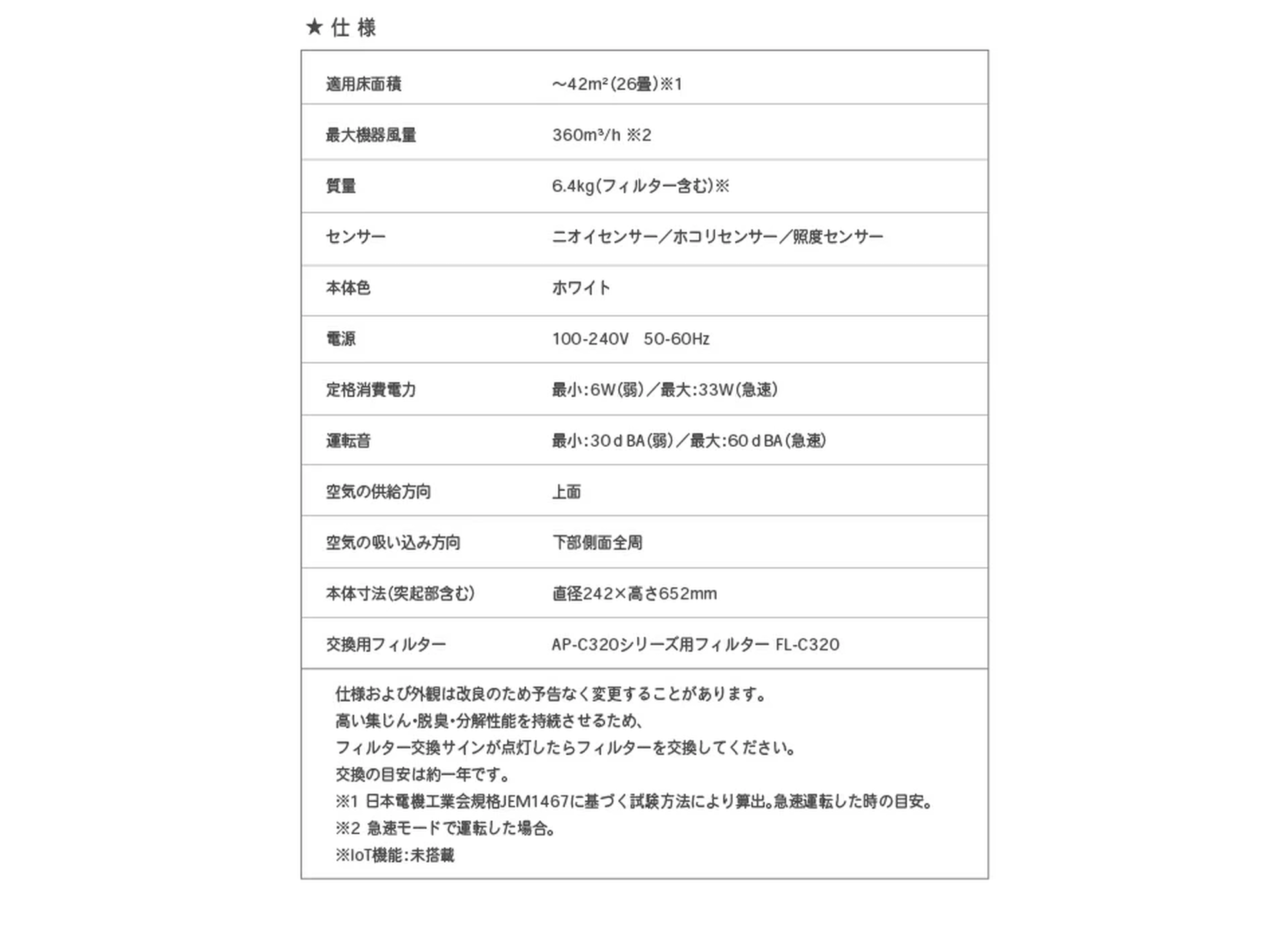 cado カドー 空気清浄機 LEAF 320 ホワイト ~約26畳用 AP-C320-WH - 【公式】allecore(アレコレ) 家具インテリア・生活雑貨のオンライン通販