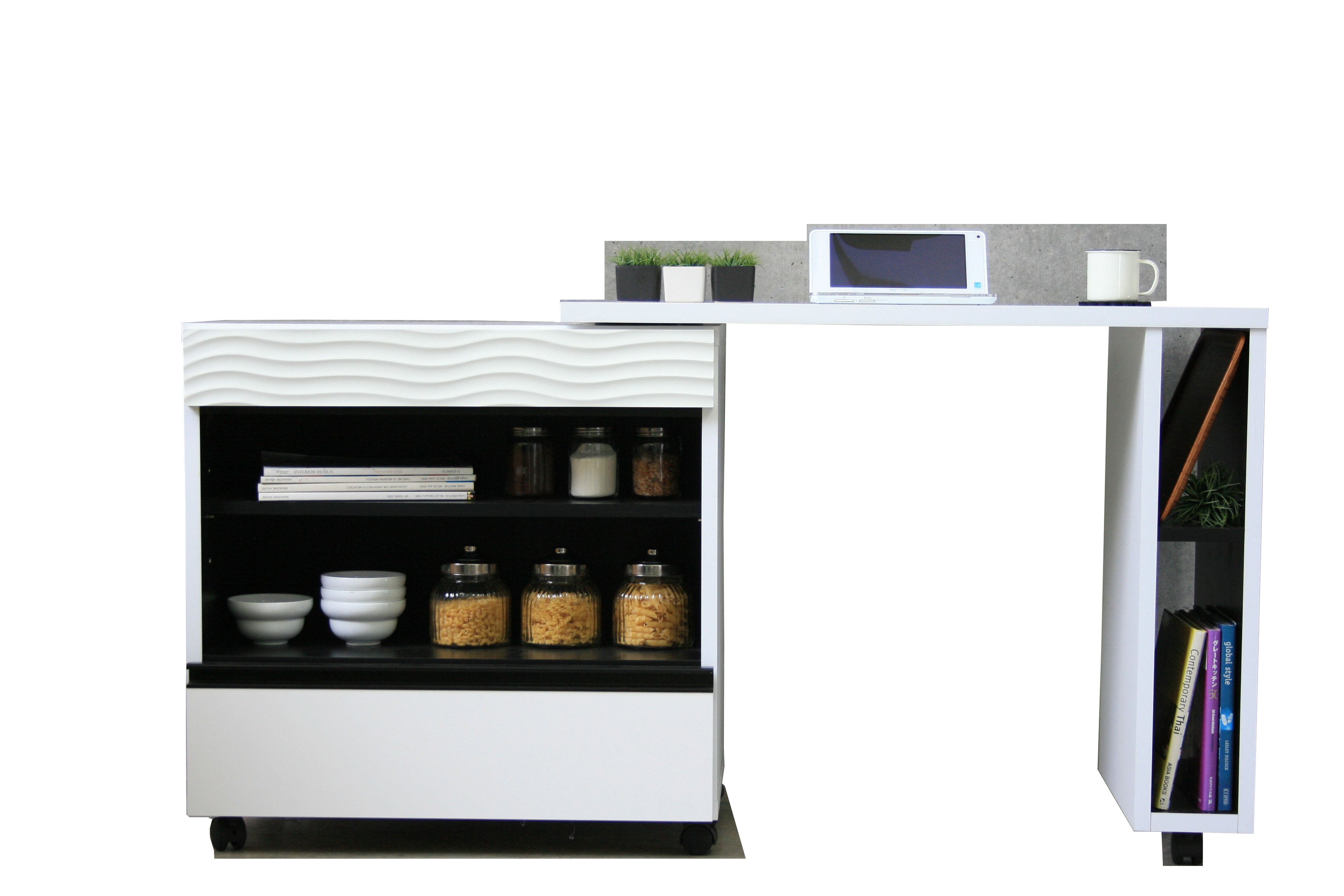 キッチンデスク 完成品 日本製 幅900mm~1400mm×奥行445mm×高さ723mm - 【公式】allecore(アレコレ) 家具インテリア・生活雑貨のオンライン通販