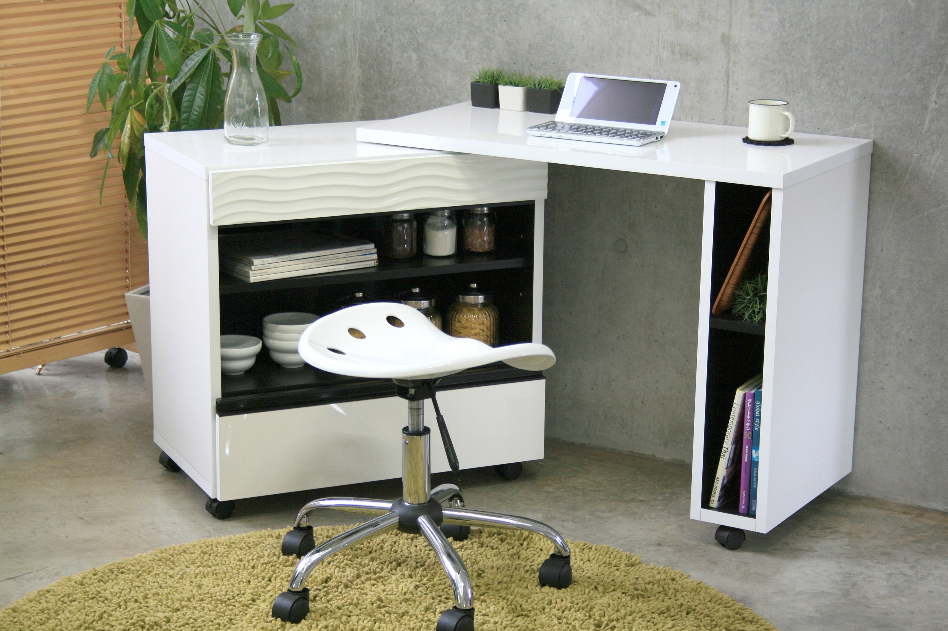 キッチンデスク 完成品 日本製 幅900mm~1400mm×奥行445mm×高さ723mm - 【公式】allecore(アレコレ) 家具インテリア・生活雑貨のオンライン通販